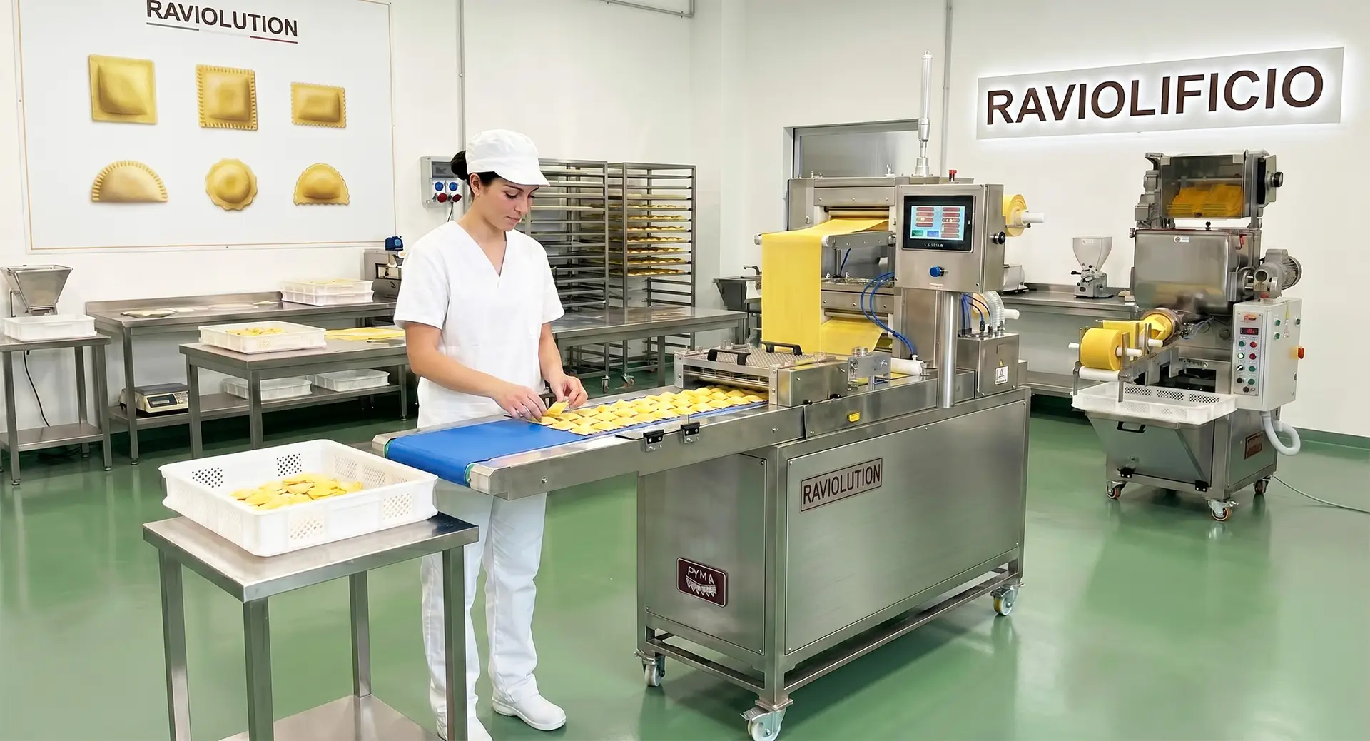 Linea produzione ravioli con Raviolution